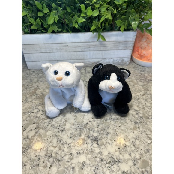 GANZ Other - Cat GANZ 7" Holly & Milly‎ 2 Black White Bean Bag 1996 VTG Floppy Plush Toss'ems